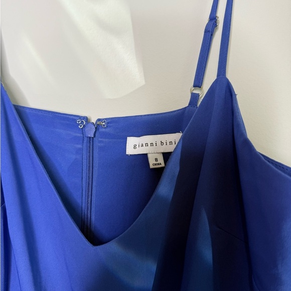 Gianni Bini Monique  Spaghetti Strap Ruffle Asymmetrical Hemline Midi Dress - Picture 8 of 11